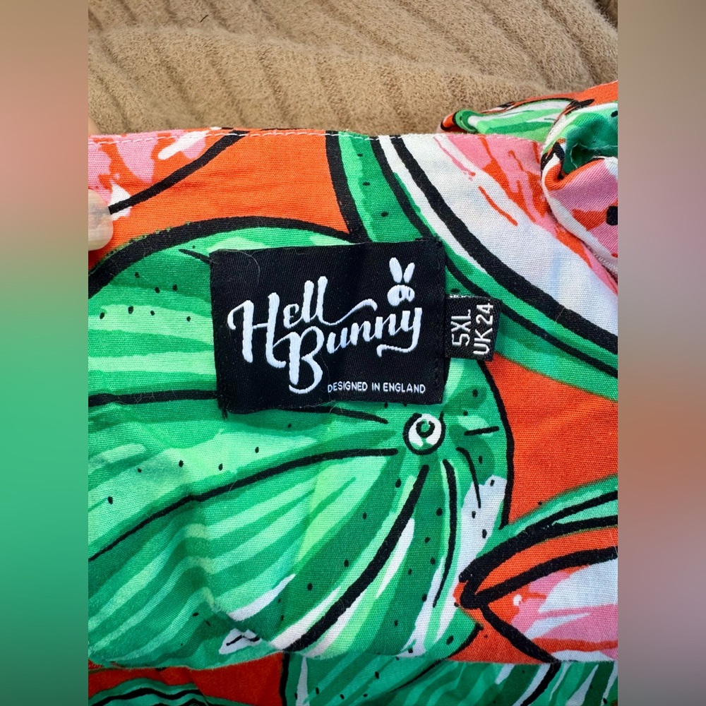 Hell Bunny Watermelon Print Midi Dress - Picture 16 of 17
